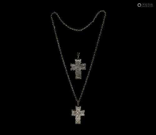 Jacobean Silver Reliquary Cross with Chain