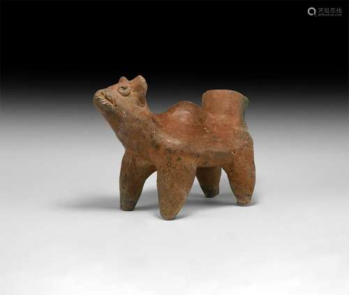 Pre-Columbian Mexican Terracotta Standing Dog Vessel