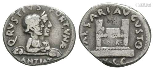 Augustus - Q Rustius - Altar Denarius