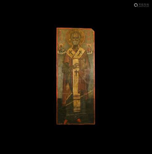 Large Russian Icon with Saint Nicholas