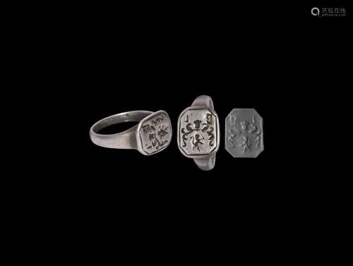 Tudor Silver Signet Ring with Rampant Lion