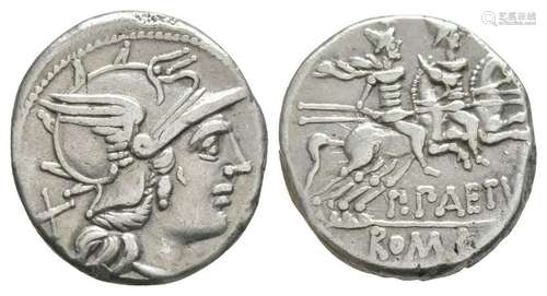 P Aelius Paetus - Dioscuri Denarius