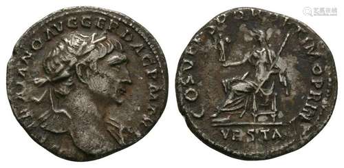 Trajan - Vesta Denarius