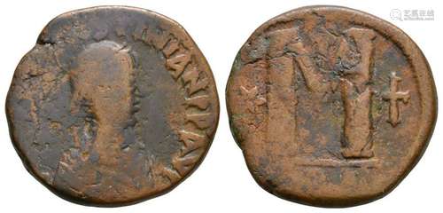 Justin I and Justinian I - Large M Follis