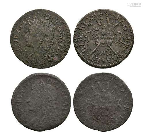 Ireland - James II - Gunmoney Sixpences