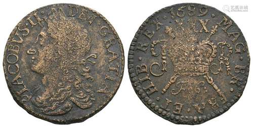 Ireland - James II - Feb 1689 - Halfcrown