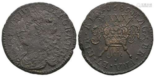 Ireland - James II - Sept 1689 - Halfcrown