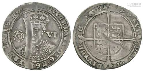 Edward VI - London - Fine Sixpence