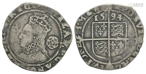 Elizabeth I - 1594 - Sixpence