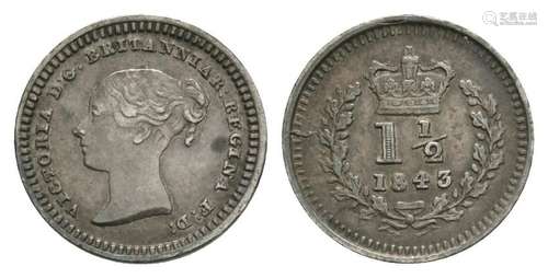 Victoria - 1843 - Three Halfpence