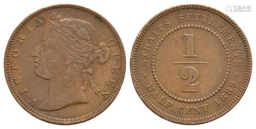 Straits Settlements - Victoria - 1889 - 1/2 C