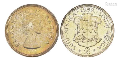 S Africa - Elizabeth II - 1959 - Proof 2 Sh