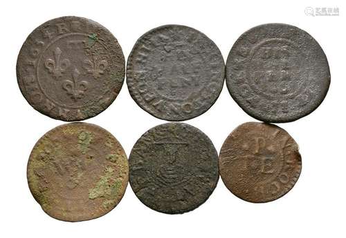 17th Century - 1/2d and 1/4d Tokens [6]