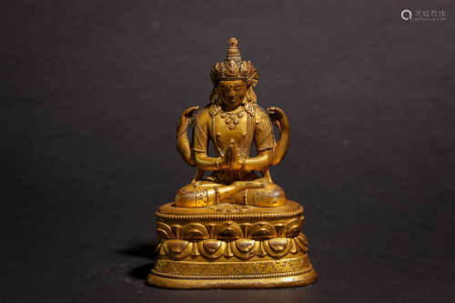 A Chinese Gilt Bronze Buddha