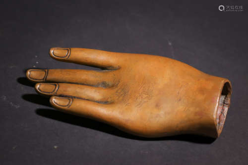 A Chinese Bronze Decoration of Hand Shape