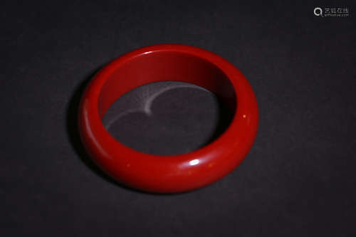 A Chinese Carved Coral Bracelet