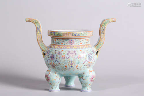 A Chinese Famille-Rose Porcelain Incense Burner