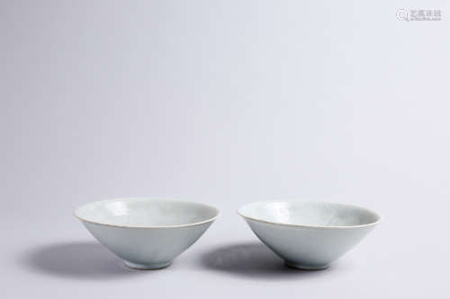 A Pair of Chinese White Glazed Porcelain Cups