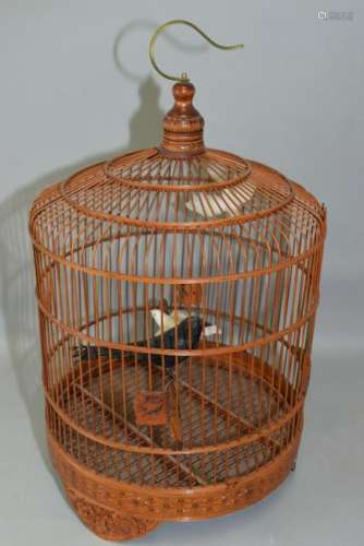 Chinese Bamboo Carved Bird Cage