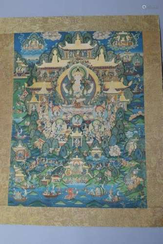 Tibetan Thangka of Guanyin