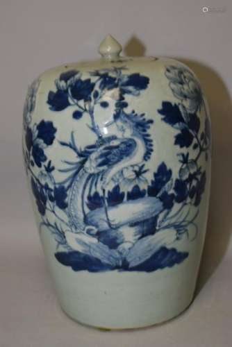 19th C. Chinese Blue and White Melon Jar