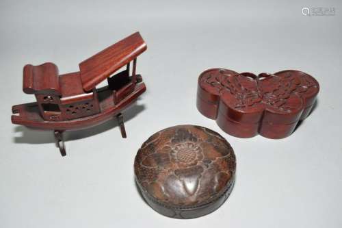 Group of Chinese Wood Carved Objects