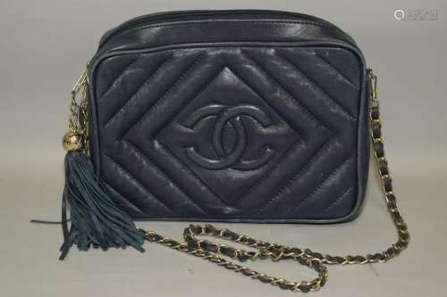Chanel Style Blue Shoulder Bag