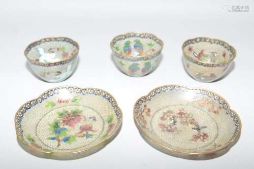 Group of Chinese Peking Glass Cloisonne Ware