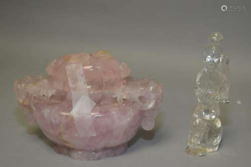 Two Chinese Crystal Carvings