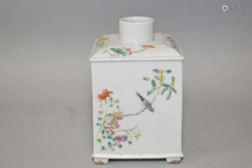 Qing Chinese Famille Rose Tea Caddy