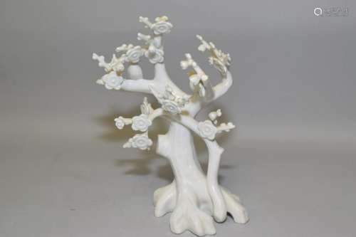 19-20th C. Chinese Blanc de Chine Magpie Tree