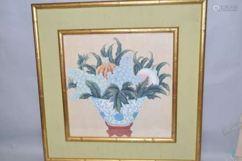 19-20th C. Chinese Watercolor Study Objects Painting