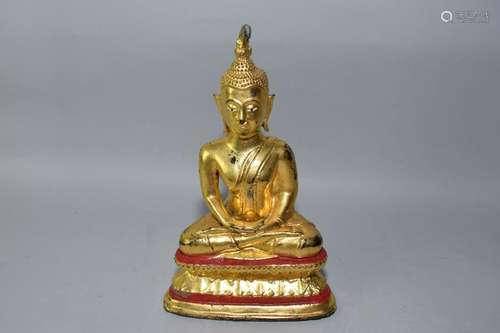 19th C. Thai Gilt Bronze Buddha