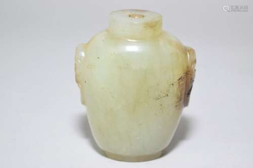 19-20th C. Chinese Jade Carved Snuff Bottle