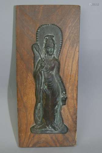 19-20th C. Korean Bronze Buddha Plaque