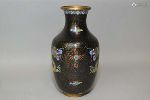 19th C. Chinese Cloisonne Dragon Vase