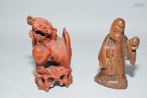 Two Chinese Wood Carvings