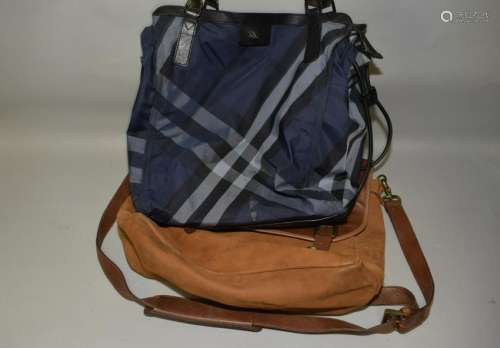 Leather Messenger Bag and Burberry Style Bag