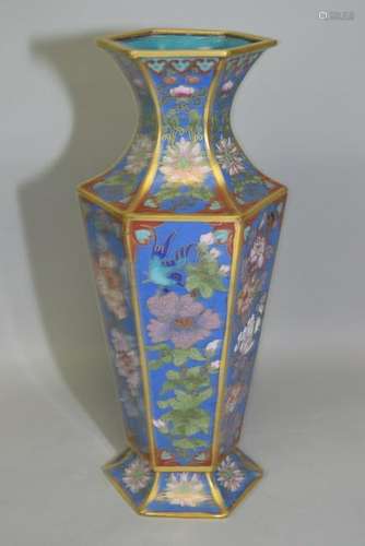 Chinese Cloisonne Hexagonal Vase