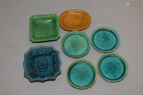 Group of Chinese Monochrome Plates