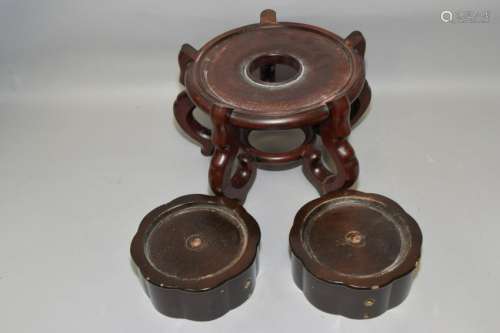 Group of Chinese Wood Carved Stands