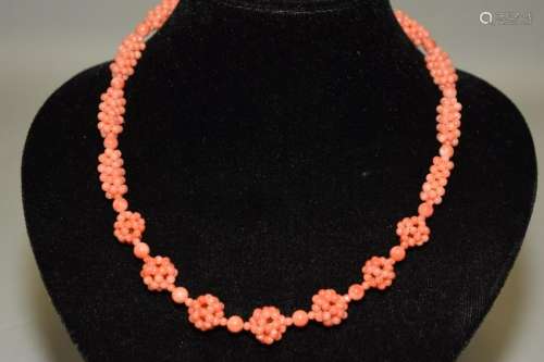 Rose Coral Bead Necklace