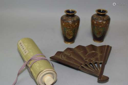 Group of Japanese Cloisonne, Bronze Objects