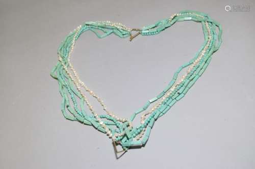 Multi-strand Turquoise Bead Necklace