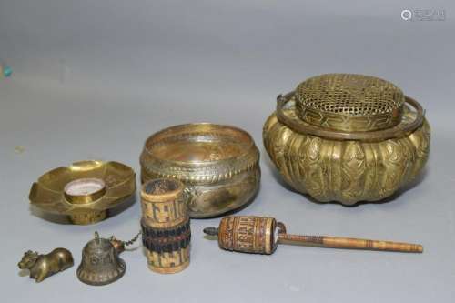 Group of Chinese Brass Objects