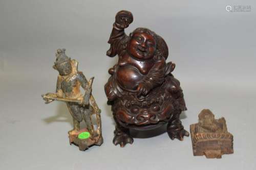 Chinese Bamboo Carving and Two Figures