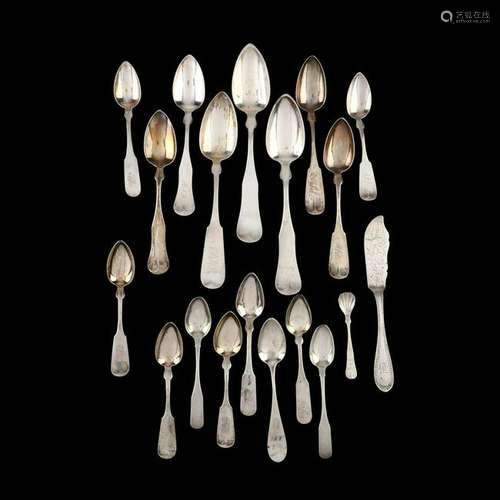 Group of American Coin Silver Flatware