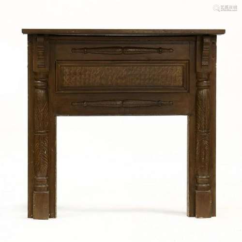 Antique Southern Faux Grain Painted Mantel