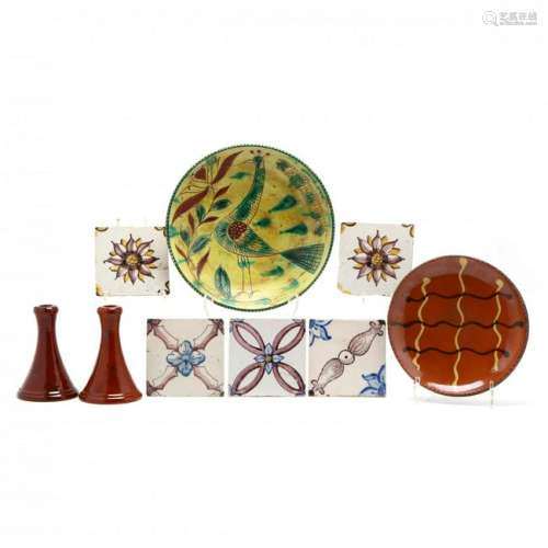 Glaze Decorated Pottery Grouping
