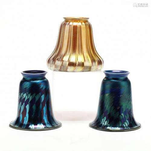 Three American Art Glass Shades